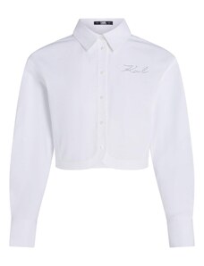 Karl Lagerfeld Блуза сребърно / бяло