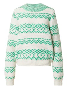 TOPSHOP Пуловер зелено / бял памук