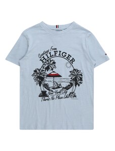 TOMMY HILFIGER Тениска 'GREETINGS FROM' гълъбово синьо / червено / черно / бяло
