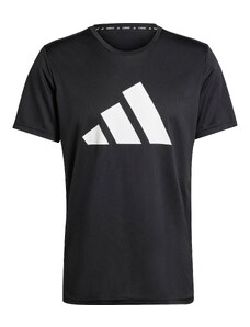 ADIDAS PERFORMANCE Функционална тениска 'RUN IT' черно / бяло