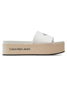 Чехли Calvin Klein Jeans Flatform Sandal Met YW0YW01036 Creamy White/Bright White 0F9