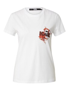 Karl Lagerfeld Тениска 'Ikonik lny' оранжево / червено / черно / бяло