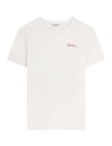 Scalpers Тениска 'Flakes' огнено червено / мръсно бяло