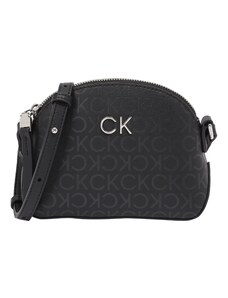 Calvin Klein Чанта с презрамки черно / сребърно