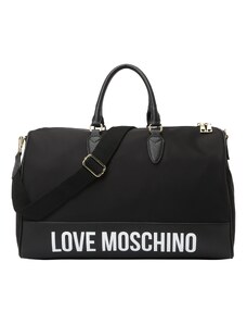 Love Moschino Пътна чанта 'City Lovers' черно / бяло
