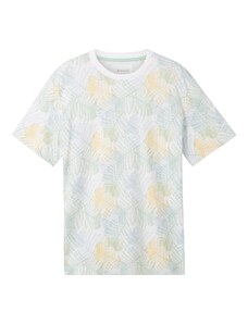 TOM TAILOR Тениска пастелно синьо / пастелно жълто / зелено / бяло