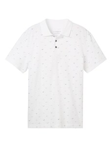 TOM TAILOR Тениска светлосиво / черно / бяло