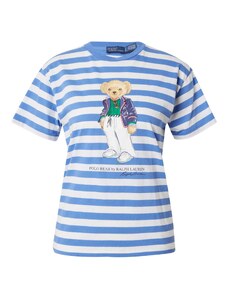 Polo Ralph Lauren Тениска лазурно синьо / светлокафяво / тъмнолилаво / бяло