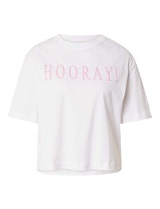 Rich & Royal Тениска 'Hooray!' бледорозово / бяло