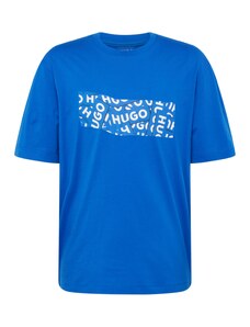 HUGO Тениска 'Nalayo' кобалтово синьо / черно / бяло