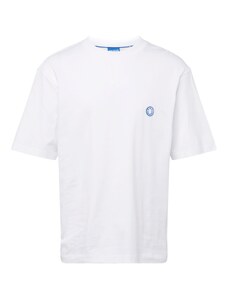 HUGO Тениска 'Niley' синьо / бяло