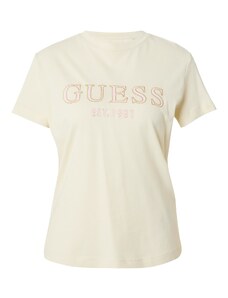 GUESS Тениска 'NYRA' светложълто / злато / пудра