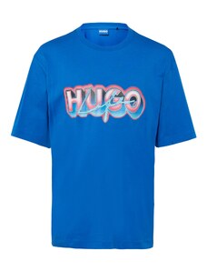 HUGO Тениска 'Nillumi' нейви синьо / светлосиньо / розово