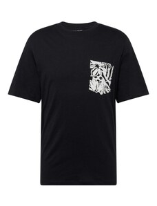 JACK & JONES Тениска 'LAFAYETTE' черно / бяло