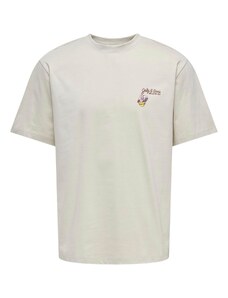 Only & Sons Тениска 'KEANE' жълто / сиво-бежово / окисово червено / бяло
