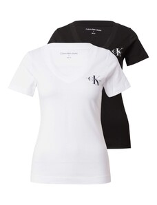 Calvin Klein Jeans Тениска черно / мръсно бяло