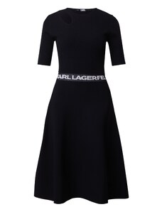 Karl Lagerfeld Плетена рокля черно / бяло