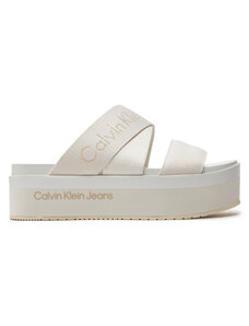 Чехли Calvin Klein Jeans Flatform Sandal Webbing In Mr YW0YW01361 Off White YBR