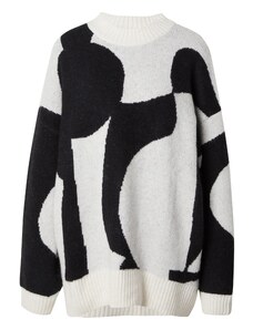 Monki Пуловер черно / бяло