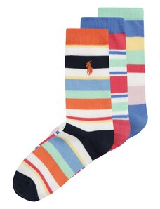 Polo Ralph Lauren Къси чорапи 'CLUB' светлосиньо / оранжево / черно / бяло