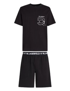 Karl Lagerfeld Къса пижама черно / бяло