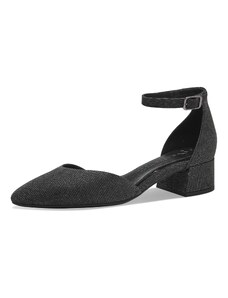 MARCO TOZZI Дамски обувки на ток с отворена пета черно / сребърно