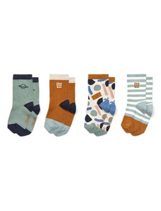 Liewood Къси чорапи 'Silas' коняк / пастелно зелено / черно / бяло