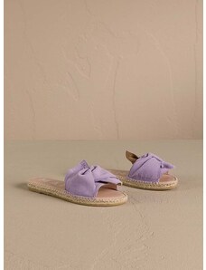 Велурени чехли Manebi Hamptons Sandals With Knot в лилаво W 1.3 JK