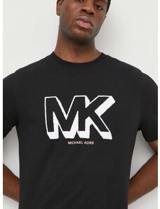 Памучна тениска Michael Kors в черно с принт