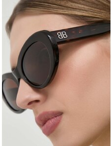 Слънчеви очила Balenciaga в кафяво BB0294S