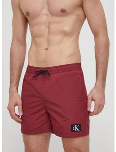 Плувни шорти Calvin Klein в бордо KM0KM00980