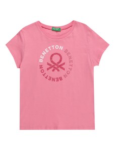 UNITED COLORS OF BENETTON Тениска розе / бургундово червено / бяло