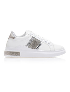Tsoukalas Спортни обувки в бял цвят, от изкуствена кожа със сребристи детайли и кристали