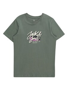 Jack & Jones Junior Тениска 'TAMPA' тъмнозелено / лилав / черно / мръсно бяло
