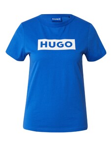 HUGO Тениска 'Classic' кралско синьо / бяло