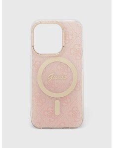 Кейс за телефон Guess iPhone 15 Pro 6.1" в розово
