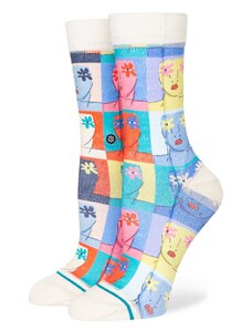 Stance Къси чорапи 'FLOWER FACES' синьо / жълто / розово / мръсно бяло