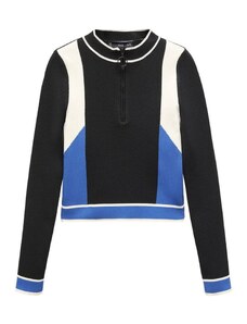 MANGO Пуловер синьо / черно / бяло