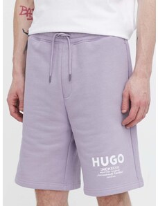 Памучен къс панталон Hugo Blue в лилаво 50510728