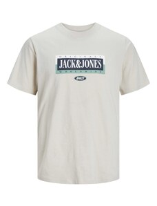 JACK & JONES Тениска 'COBIN' бежово / нейви синьо / зелено / бяло