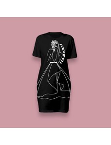 NAZAZU Дамска рокля - тениска от органичен памук в цвят по избор Beautiful illusion- NZZ 6116