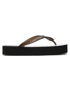 Джапанки Calvin Klein Jeans Beach Sandal Flatform Monologo YW0YW01617 Black/Bright White 0GM