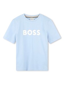BOSS Kidswear Тениска светлосиньо / бяло