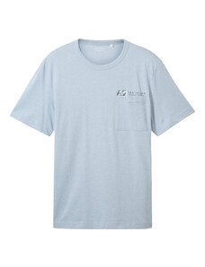 TOM TAILOR Тениска пастелно синьо / черно / бяло