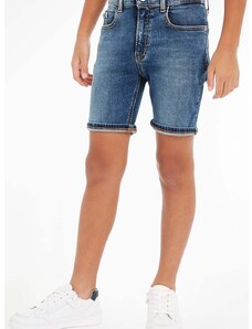 Детски дънков къс панталон Calvin Klein Jeans в тъмносиньо