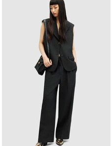Панталон AllSaints SAMMEY TROUSER в черно с широка каройка, със стандартна талия WT524Z