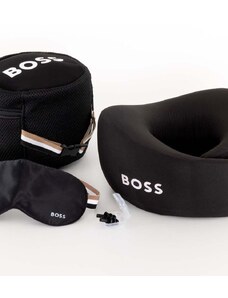 Комплект за пътуване - маска за сън, възглавница за врат и тапи за уши BOSS Black Travel Kit (3 части)