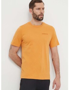 Памучна тениска Peak Performance в оранжево с изчистен дизайн