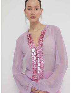 Блуза Blugirl Blumarine в лилаво с апликация RA4137.T3854