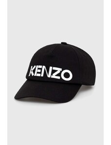 Памучна шапка с козирка Kenzo в черно с принт FE58AC101F31.99